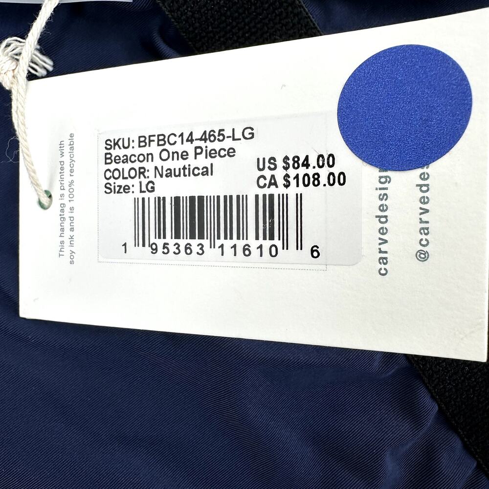 Carve Designs Beacon One Piece UPF 50+ Shelf Bra High Support Nautical L NWT - Picture 7 of 7